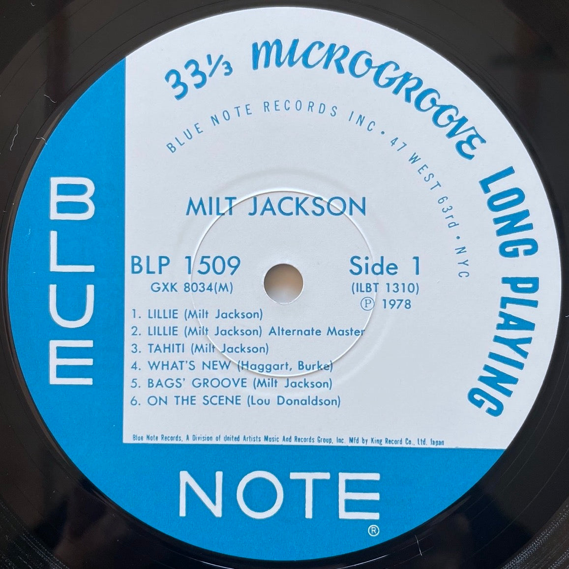 MILT JACKSON on Blue Note BLP1509 - Japan King LP NM GXK-8034