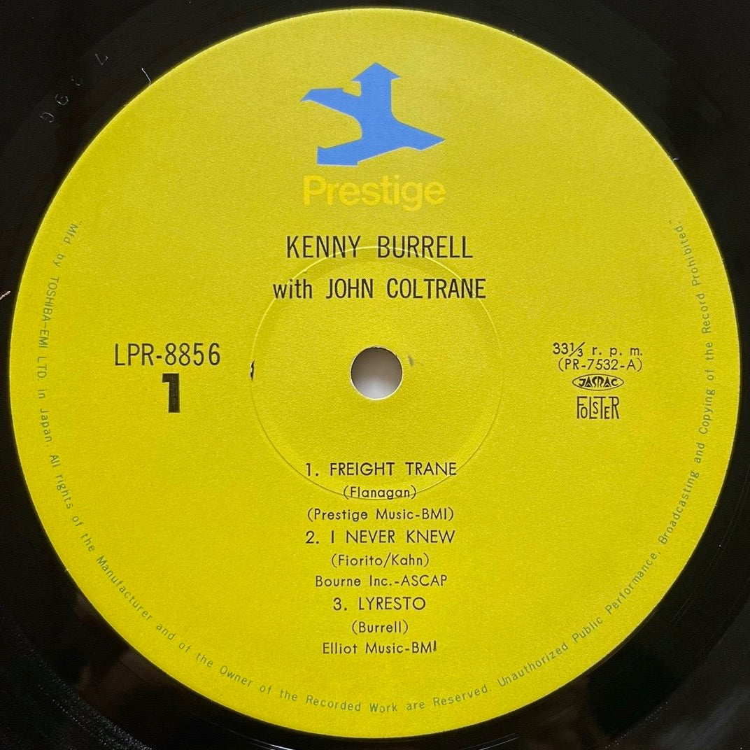 KENNY BURRELL & JOHN COLTRANE on New Jazz - Japan Prestige LP LPR-8856