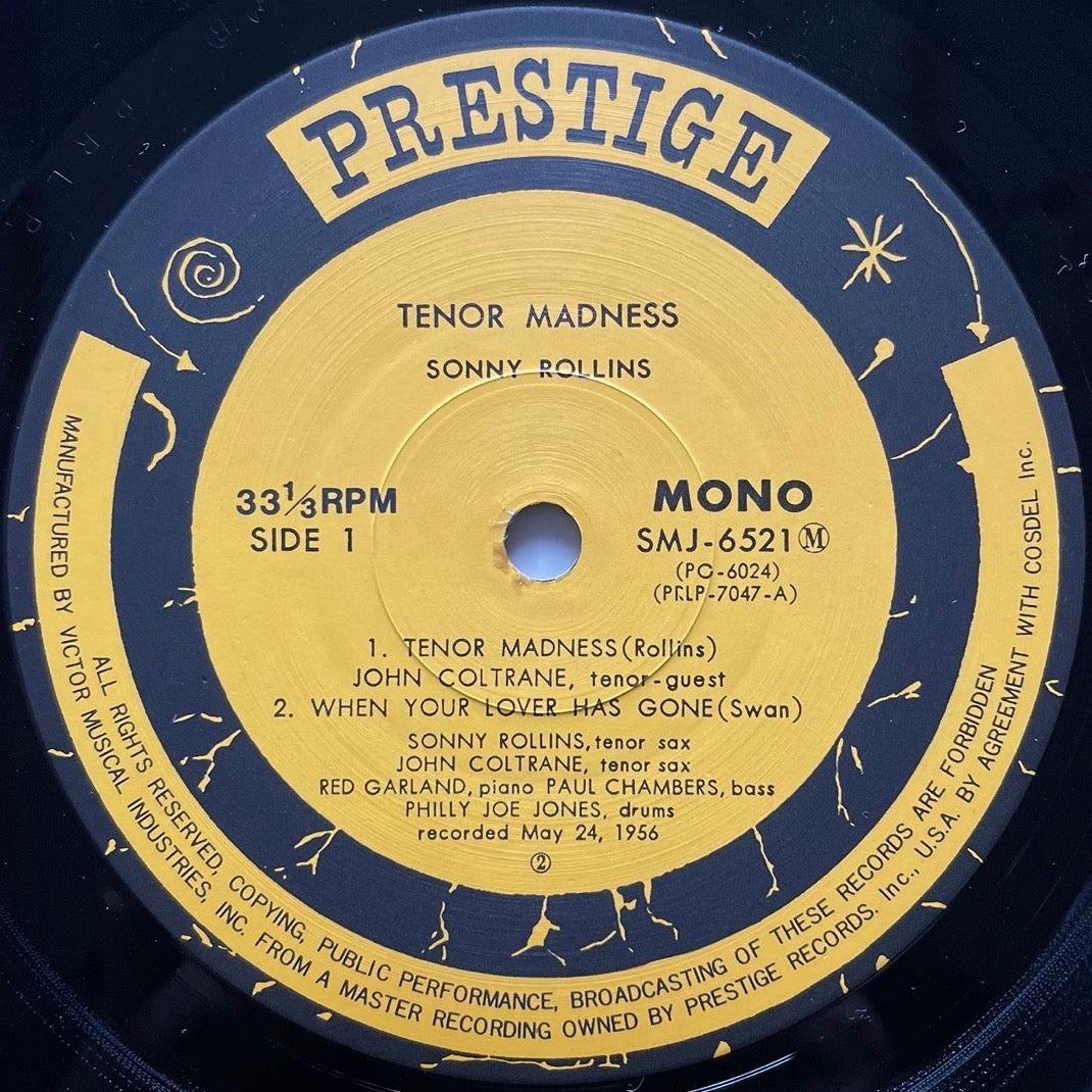 SONNY ROLLINS / TENOR MADNESS on Prestige - Japan MONO LP NM SMJ-6521