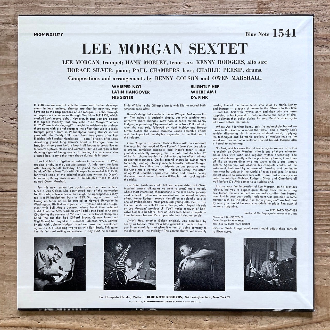 LEE MORGAN SEXTET BLP-1541 on Blue Note - Japan LP NM BN1541