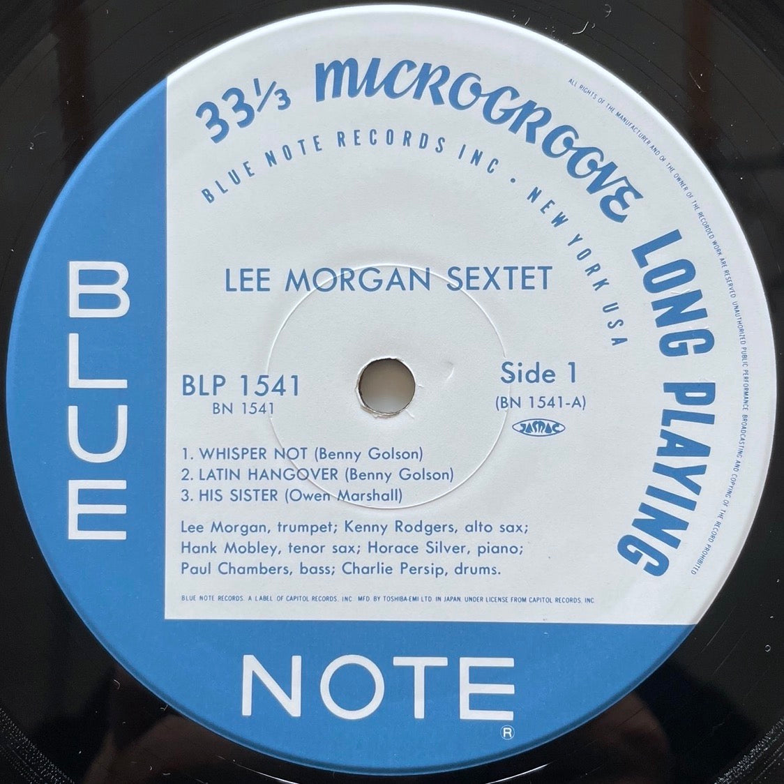 LEE MORGAN SEXTET BLP-1541 on Blue Note - Japan LP NM BN1541