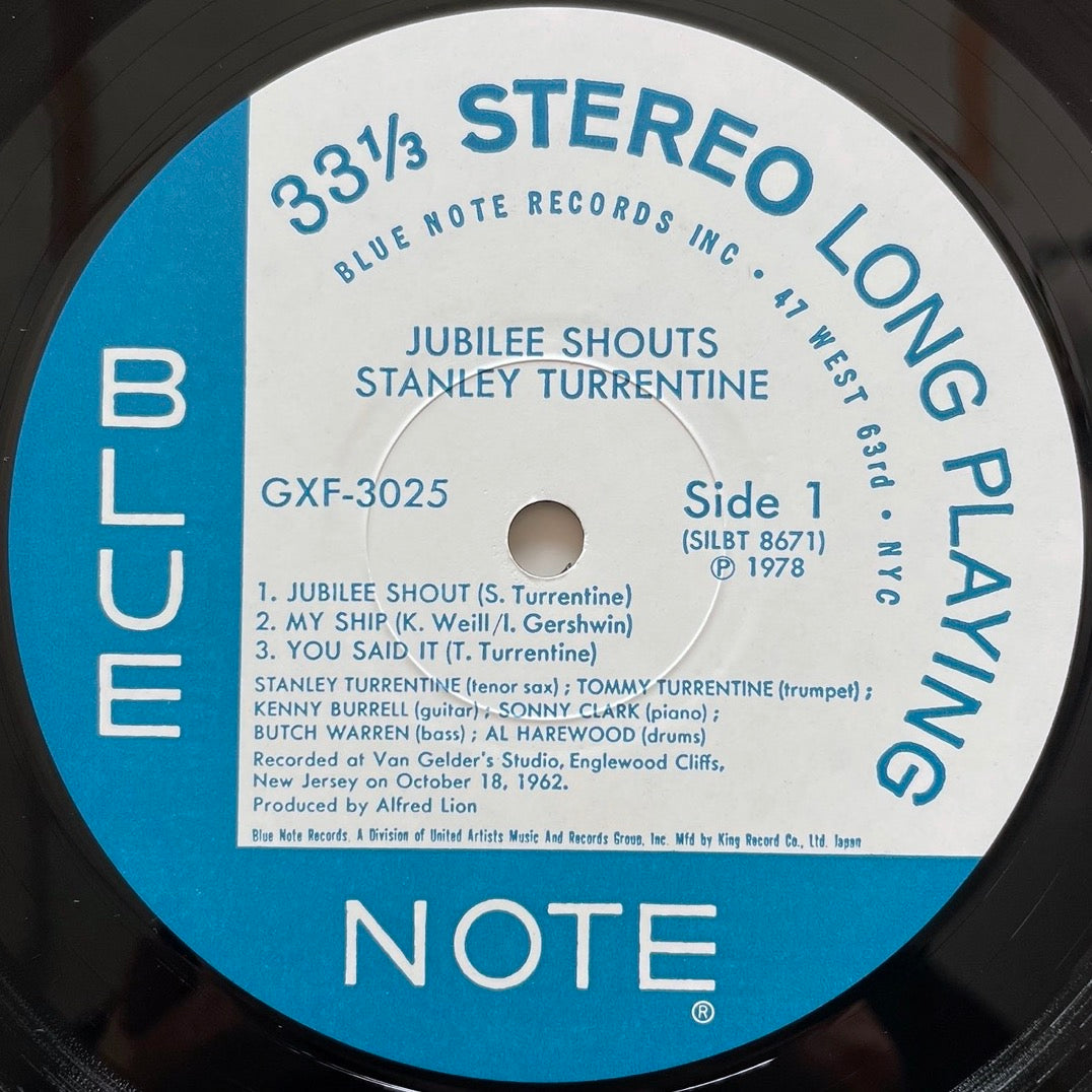 STANLEY TURRENTINE / JUBILEE SHOUTS on Blue Note - Japan King LP GXF-3025