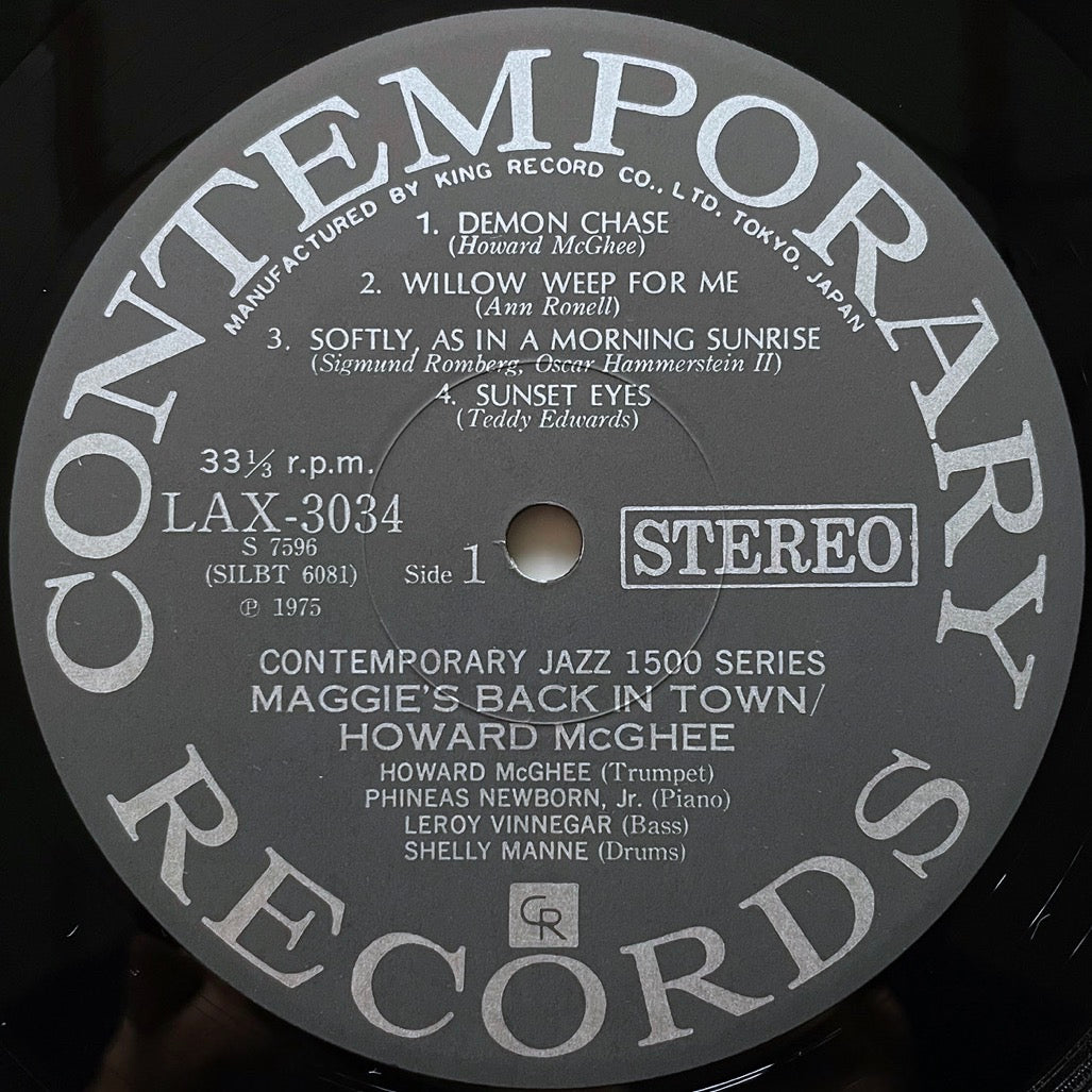 HOWARD McGHEE / MAGGIE'S BACK IN TOWN on Contemporary - Japan King LP LAX3034