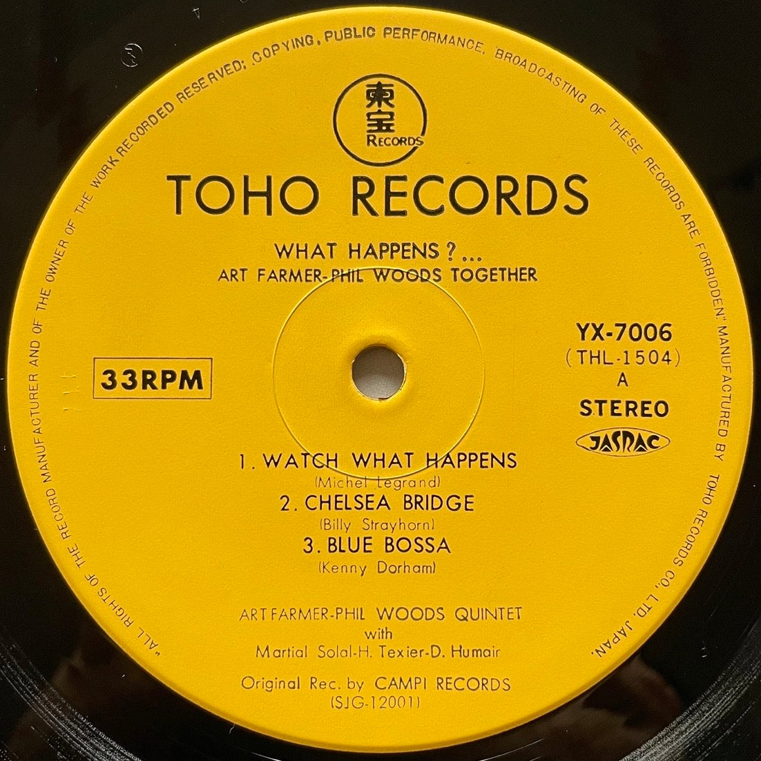ART FARMER - PHIL WOODS / WHAT HAPPENS? on Italian Campi - Japan GF LP YX-7006