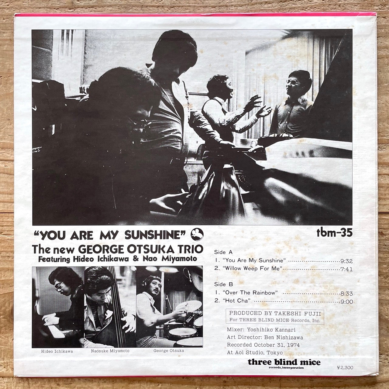 GEORGE OTSUKA TRIO / YOU ARE MY SUNSHINE on TBM - Japan Original LP TBM-35