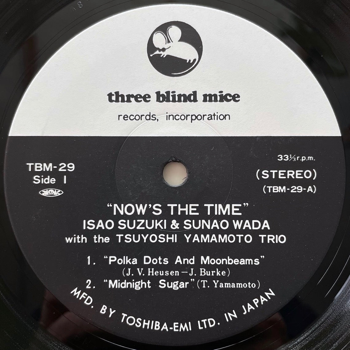 ISAO SUZUKI & SUNAO WADA with TSUYOSHI YAMAMOTO TRIO, GEORGE OTSUKA QUINTET + 2 / NOW'S THE TIME - Japan Three Blind Mice Original TBM-29