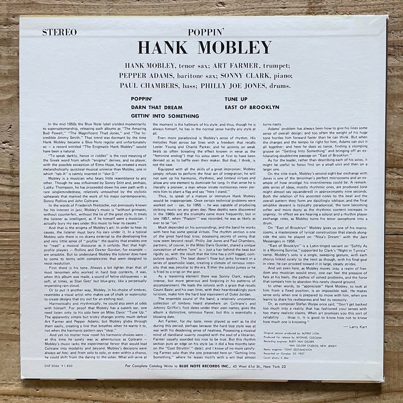 HANK MOBLEY / POPPIN' on Blue Note - Japan King Original LP NM GXF-3066