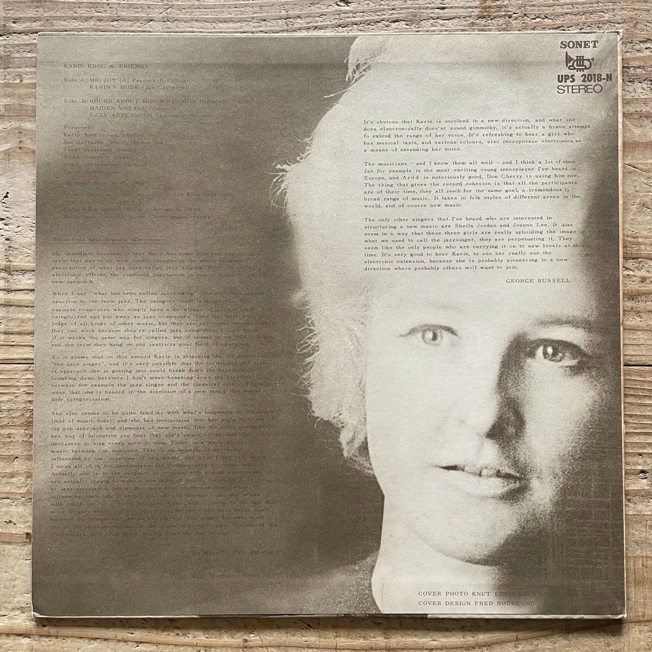 KARIN KROG & FRIENDS / JOY on Sonet - Japan LP UPS-2018-N