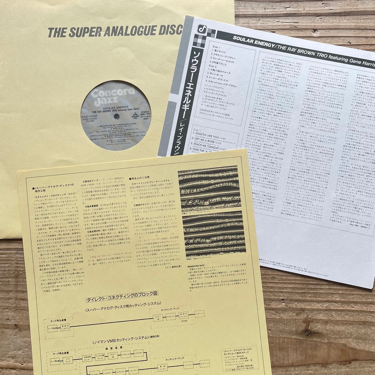 RAY BROWN TRIO / SOULAR ENERGY on Concord - Japan Limited Heavy Vinyl Audiophile LP K35P-70008 Super Analogue Disc