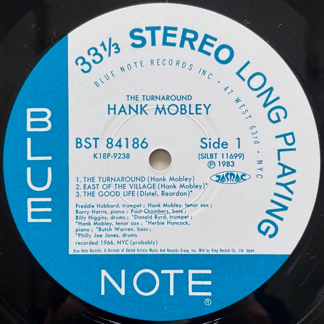 HANK MOBLEY / THE TURNAROUND on Blue Note - Japan King LP K18P-9238