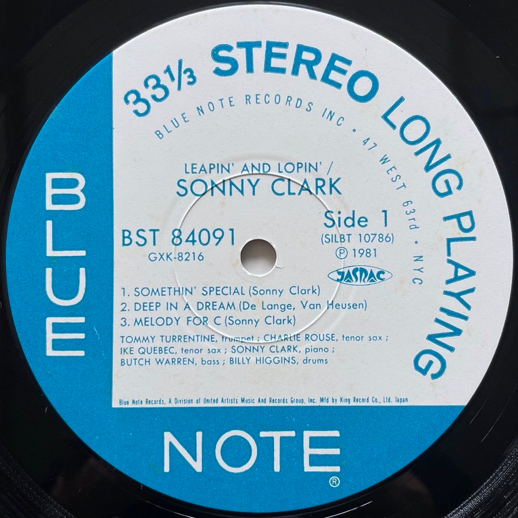SONNY CLARK / LEAPIN' AND LOPIN' on Blue Note - Japan King LP GXK-8216