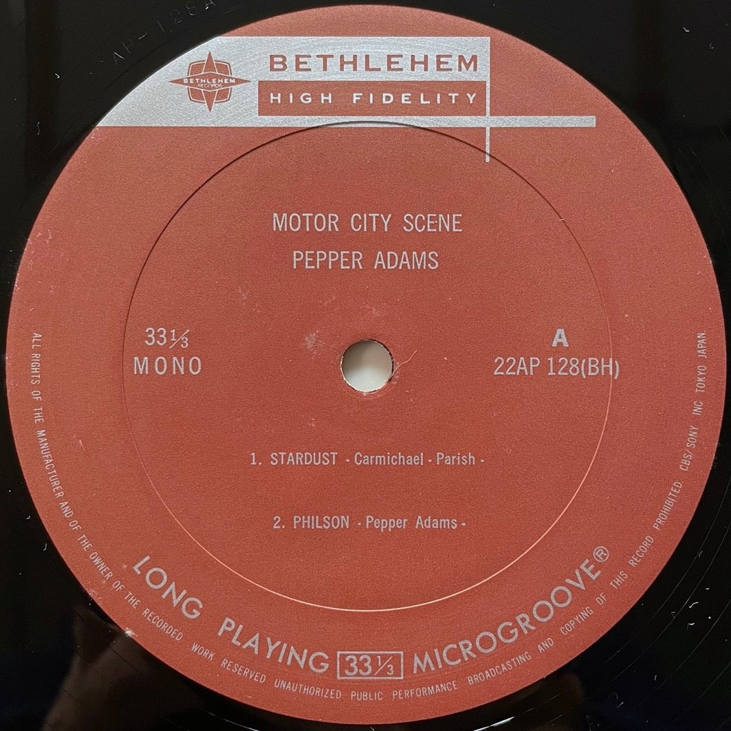 PEPPER ADAMS / MOTOR CITY SCENE on Bethlehem - Japan MONO LP 22AP-128