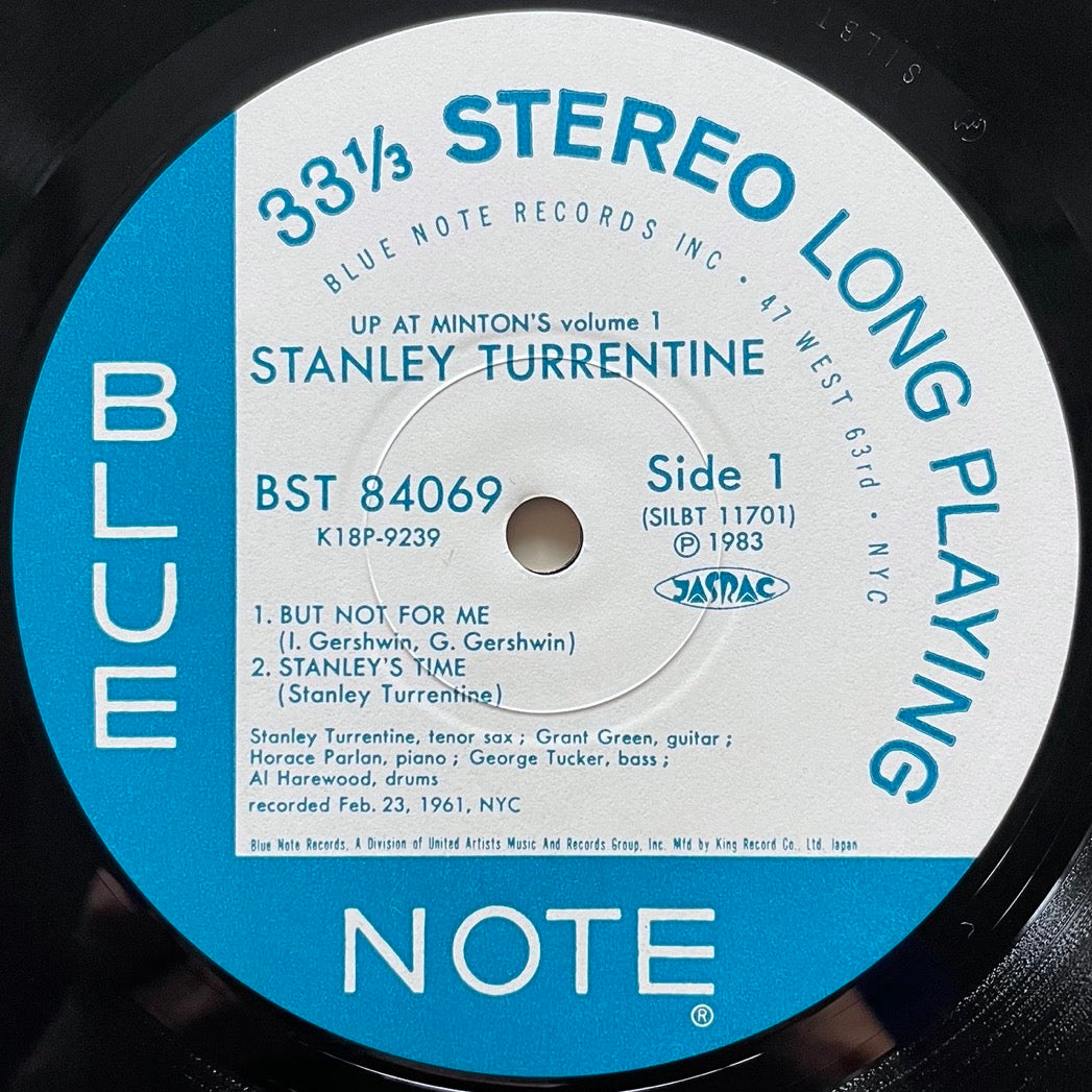 STANLEY TURRENTINE / UP AT MINTON'S VOL.1 on Blue Note - Japan King LP K18P-9239
