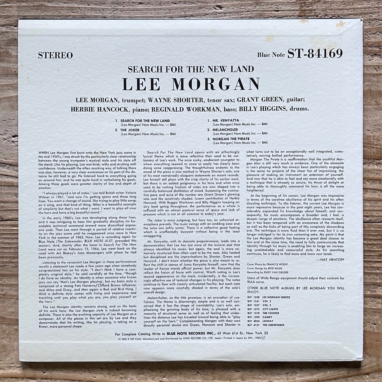 LEE MORGAN / SEARCH FOR THE NEW LAND on Blue Note - Japan King LP K18P-9246
