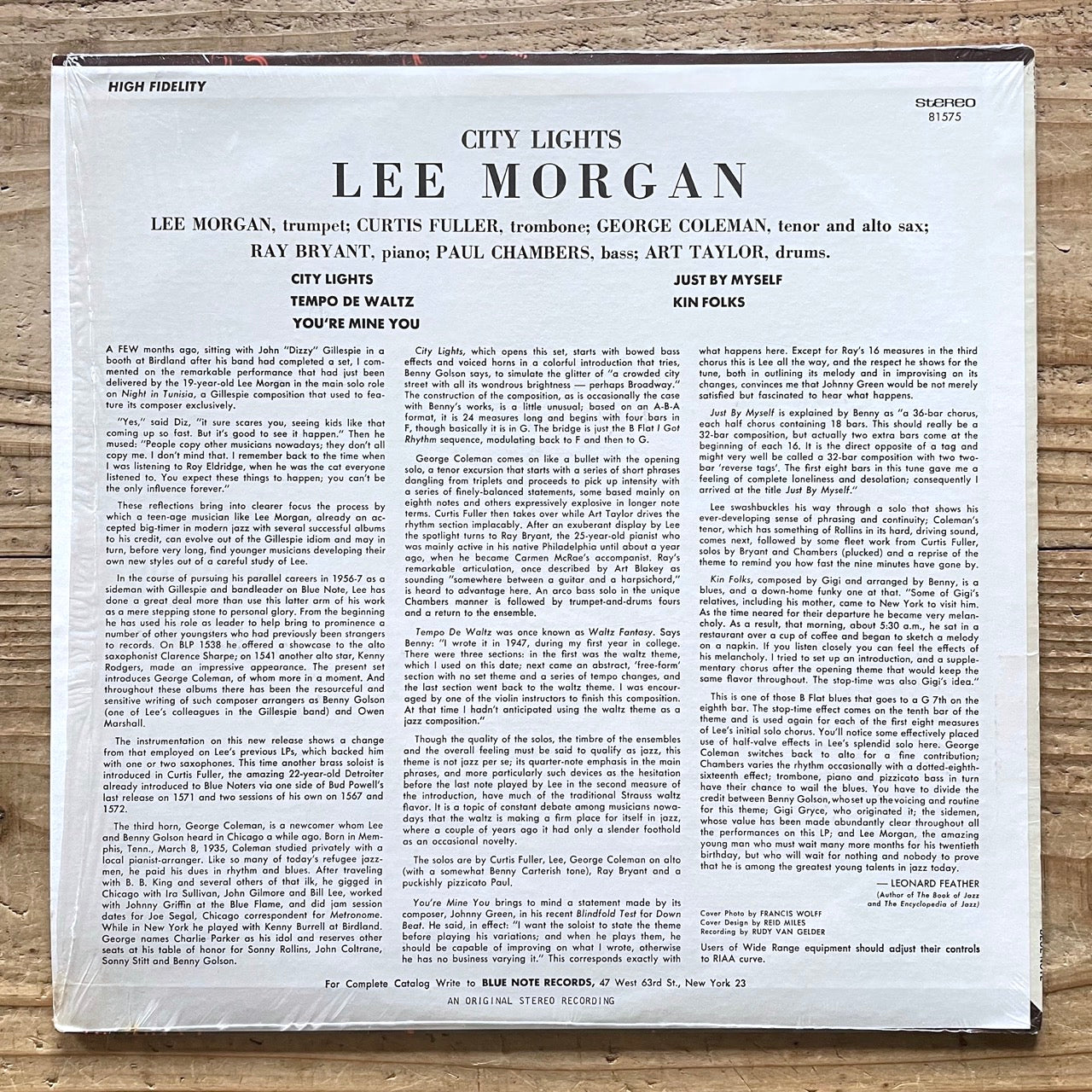 LEE MORGAN / CITY LIGHTS - US BLUE NOTE UA STEREO LP BST-81575 NM in shrink