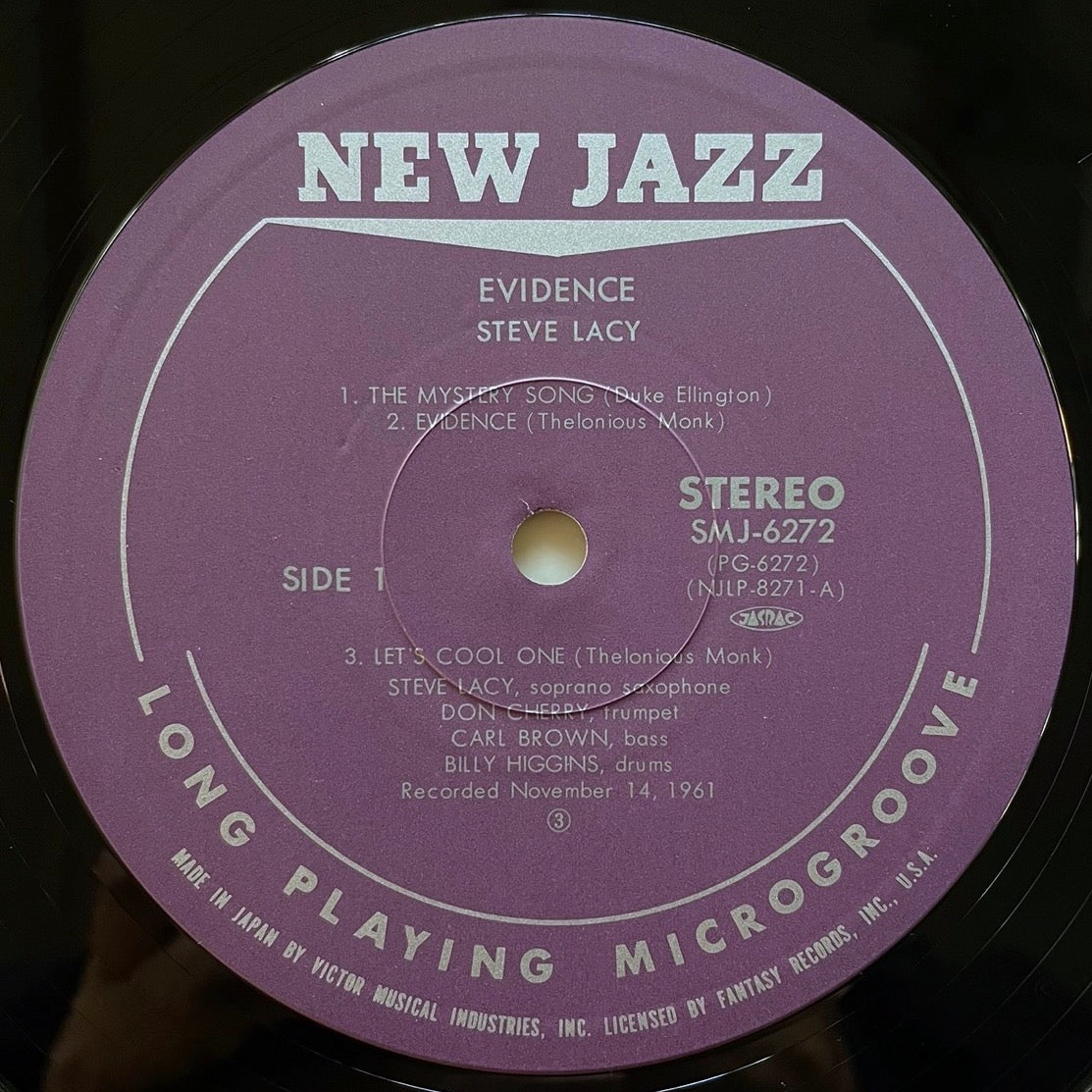 STEVE LACY with DON CHERRY / EVIDENCE on New Jazz - Japan LP SMJ-6272