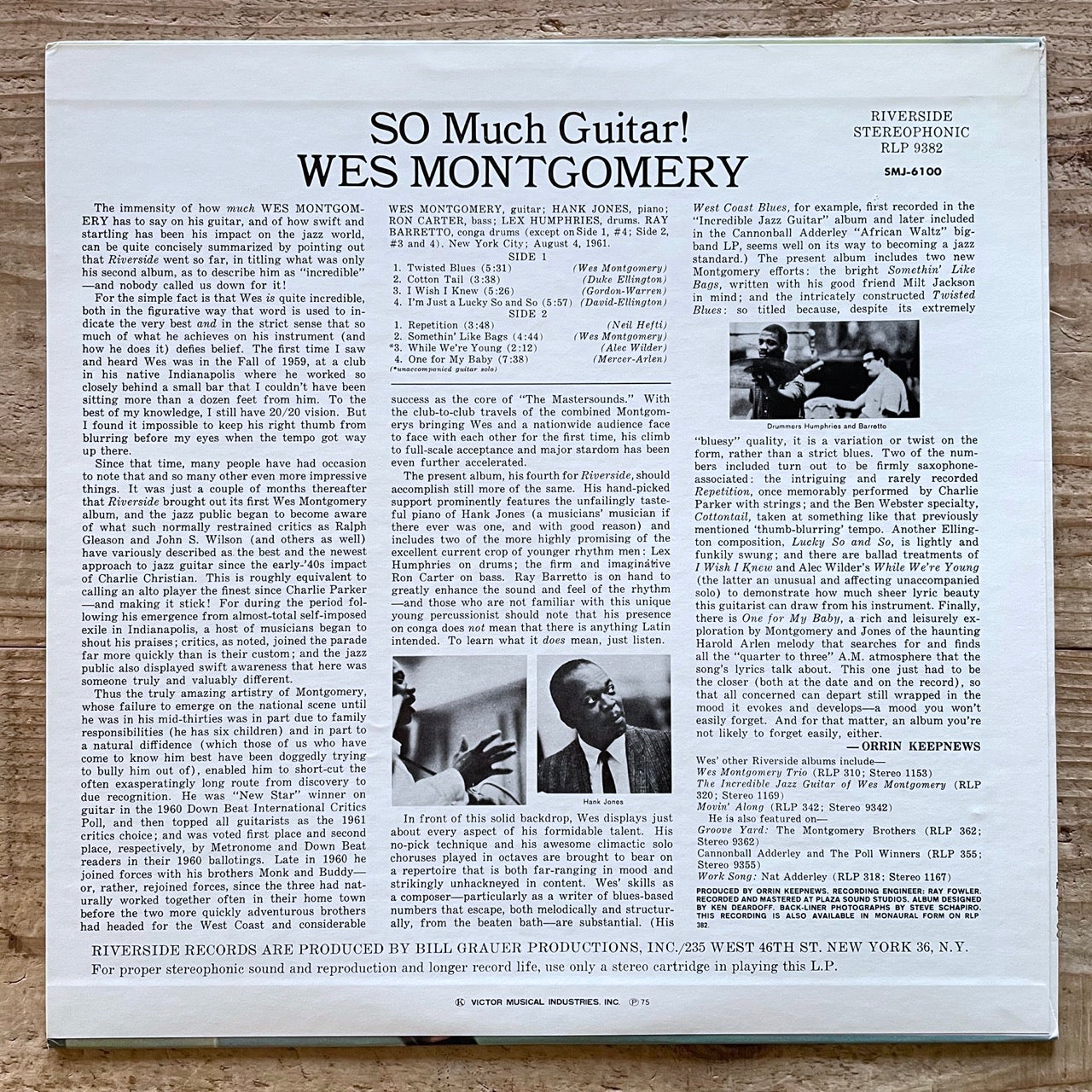 WES MONTGOMERY / SO MUCH GUITAR! - Japan Riverside LP NM SMJ-6100