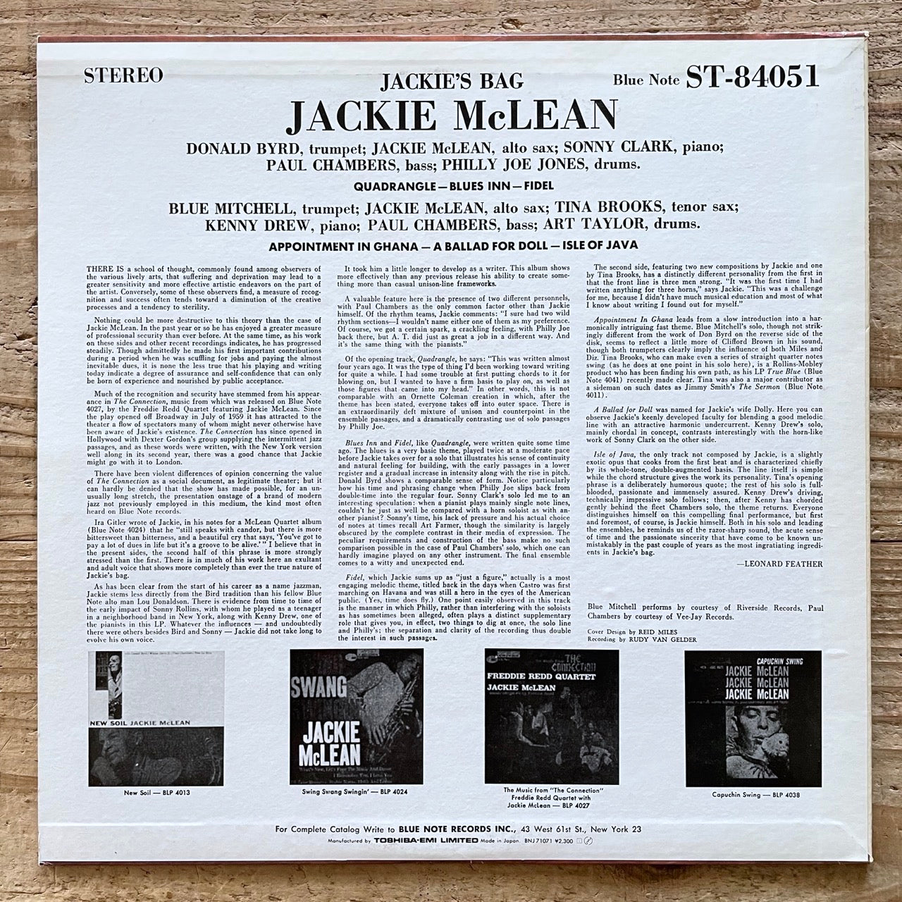 JACKIE McLEAN / JACKIE'S BAG - Blue Note Japan LP BNJ71071