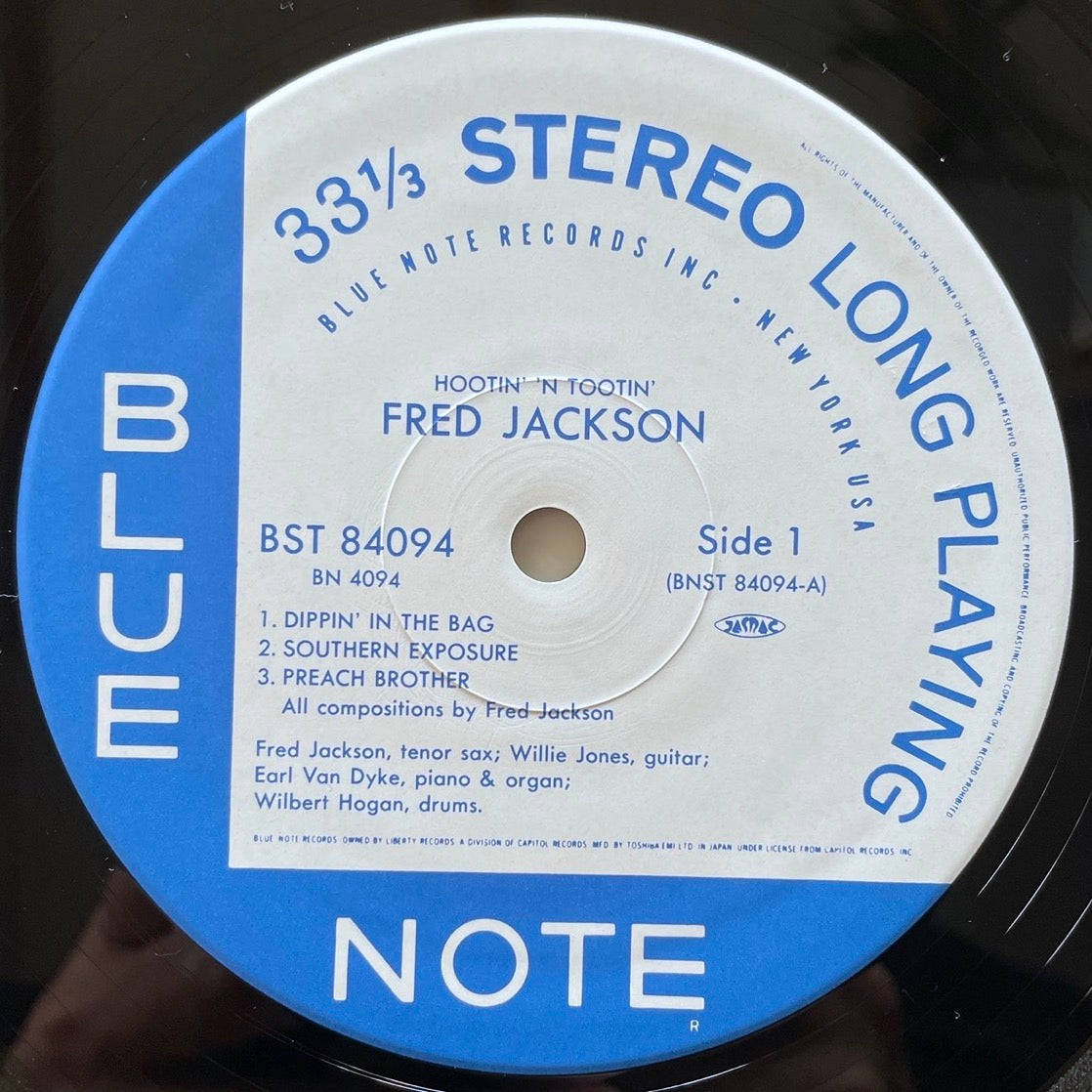 FRED JACKSON / HOOTIN' 'N TOOTIN' - Blue Note Japan LP BN4094