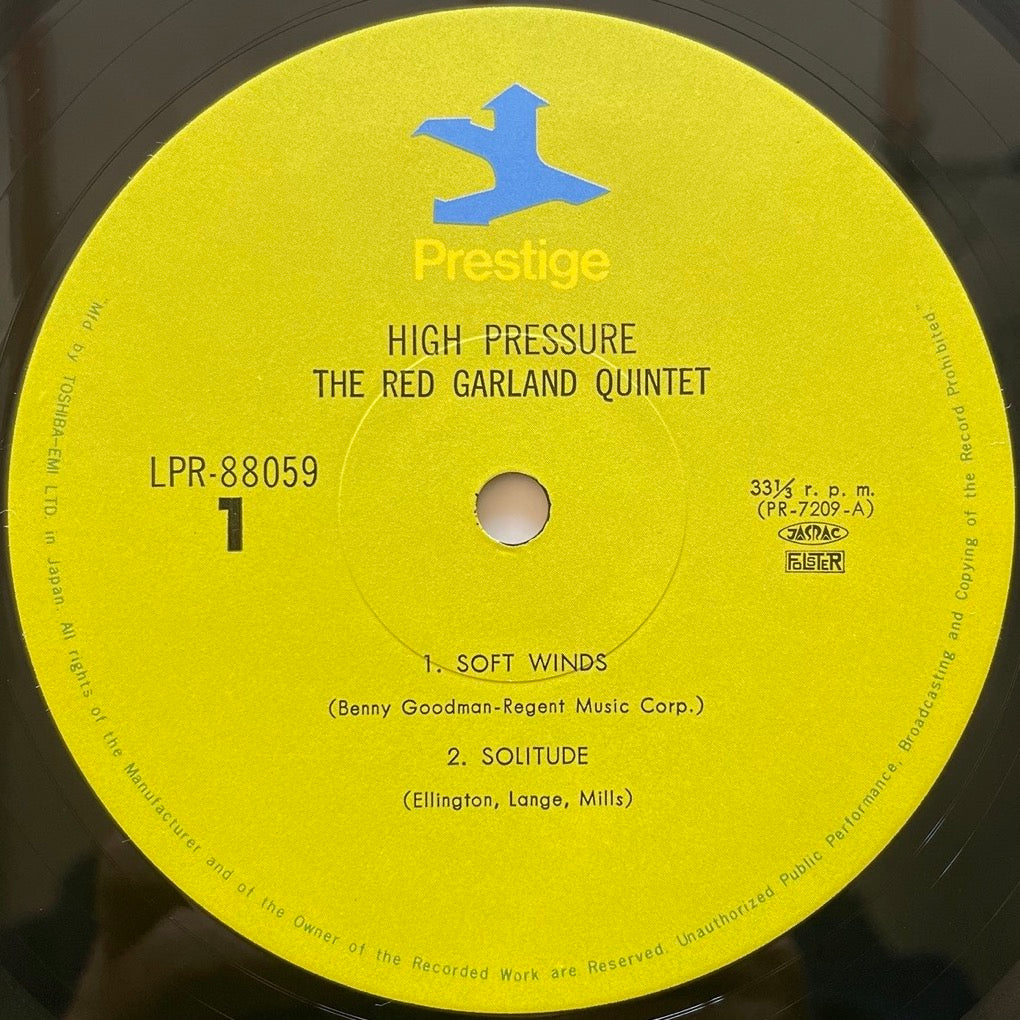 RED GARLAND QUINTET with JOHN COLTRANE / HIGH PRESSURE - Japan Prestige MONO LP LPR-88059