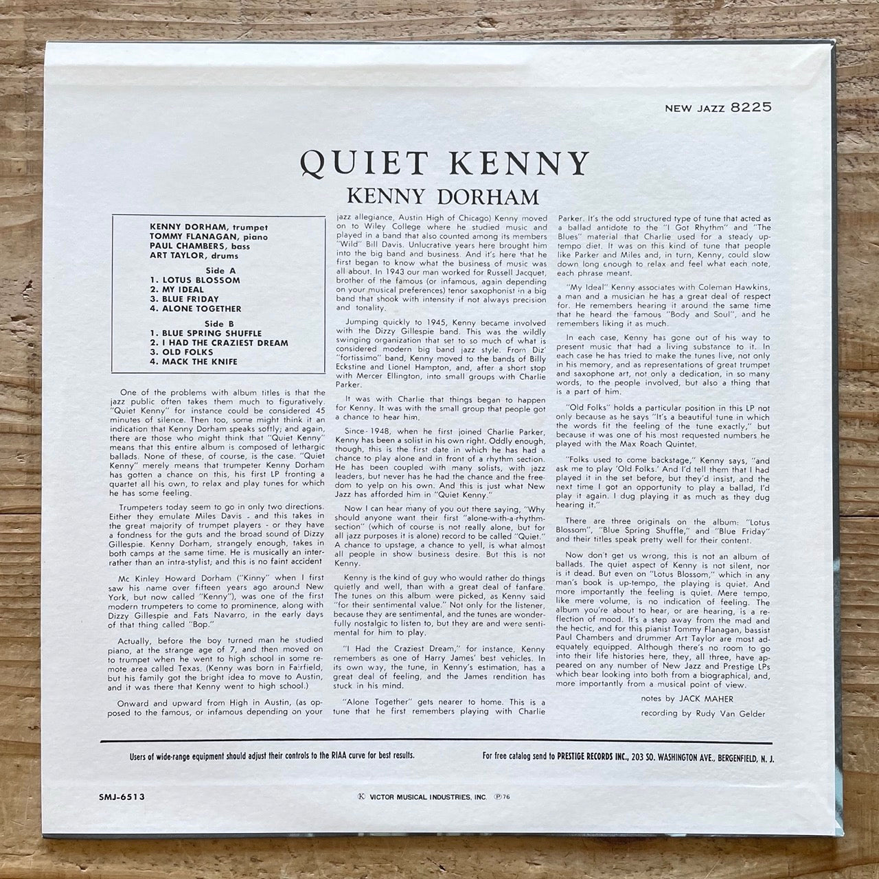 KENNY DORHAM / QUIET KENNY on New Jazz - Japan Prestige LP NM SMJ-6513