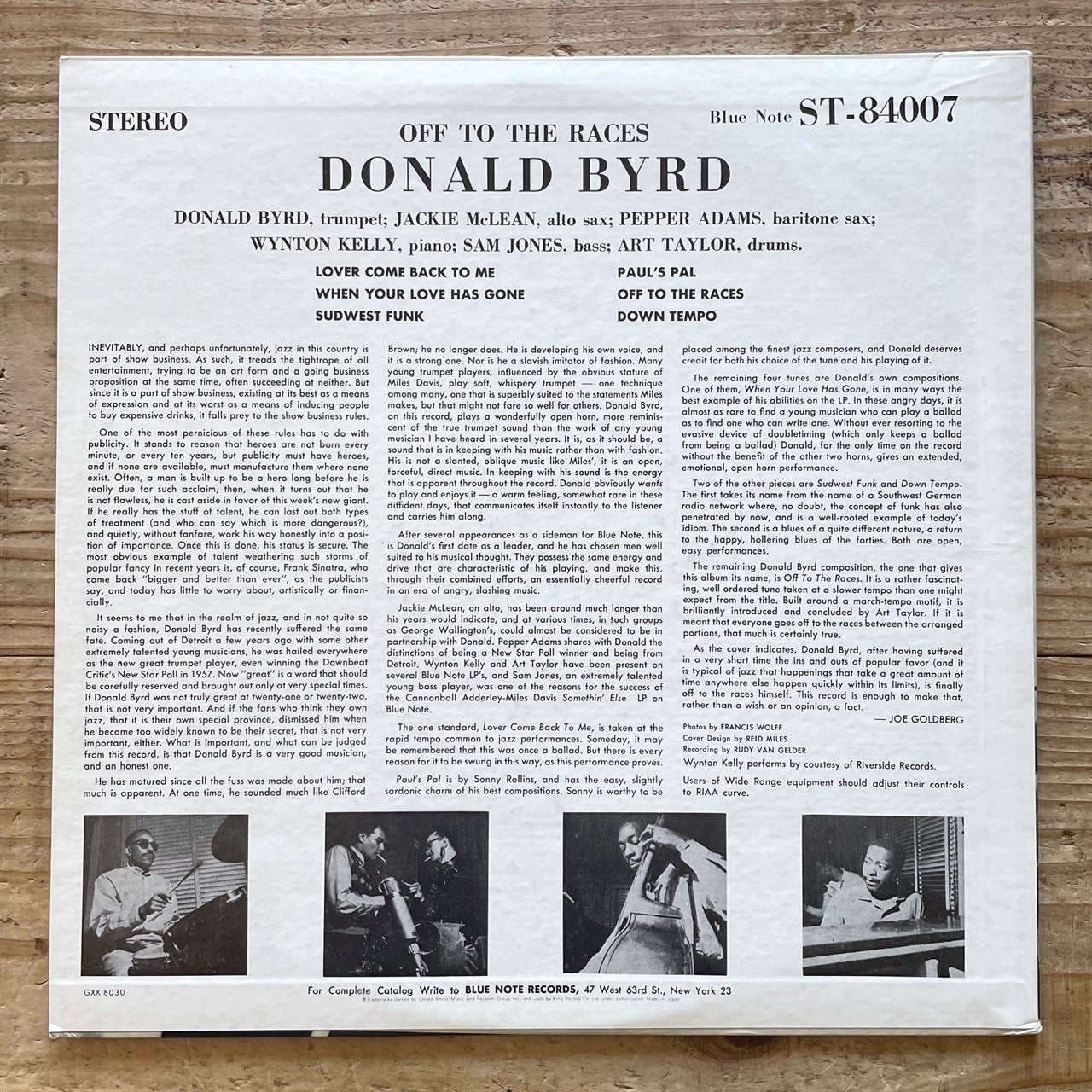 DONALD BYRD / OFF TO THE RACES on Blue Note - Japan King LP GXK-8030
