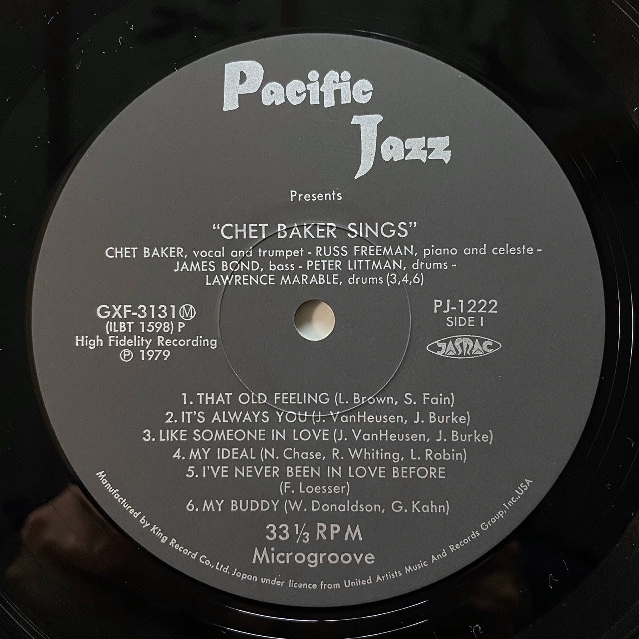 CHET BAKER / SINGS on Pacific Jazz - Japan King LP NM GXF-3131