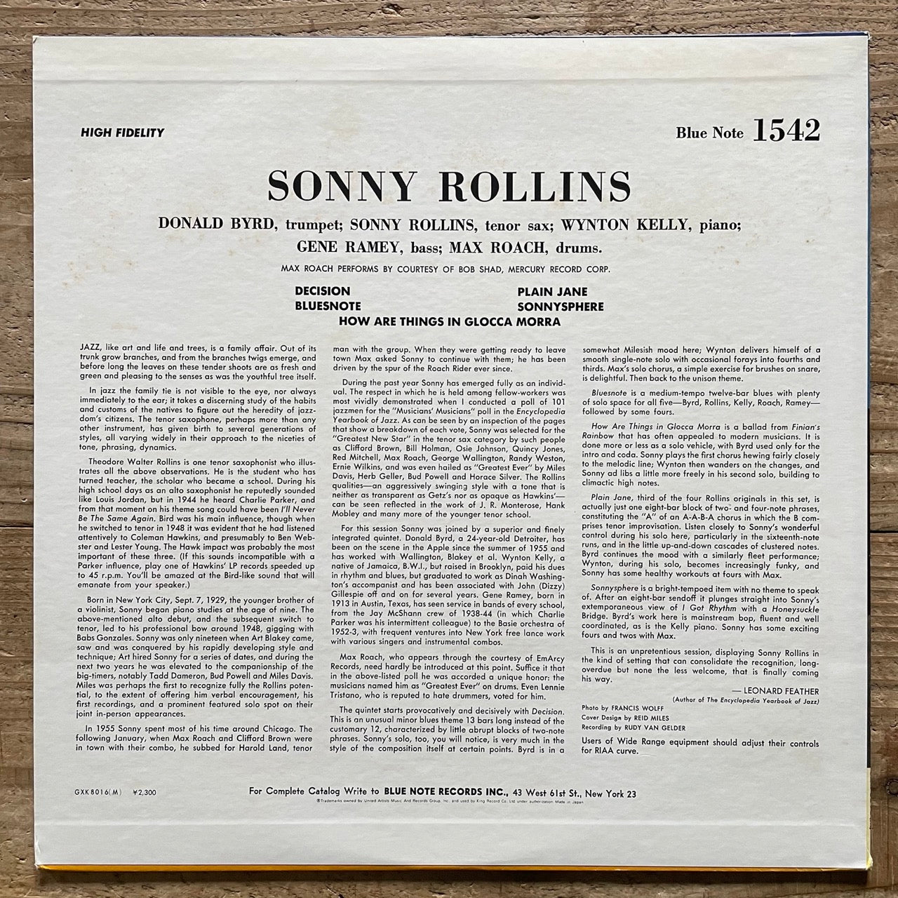 SONNY ROLLINS / VOL.1 on Blue Note BLP1542 - Japan King MONO LP GXK-8016