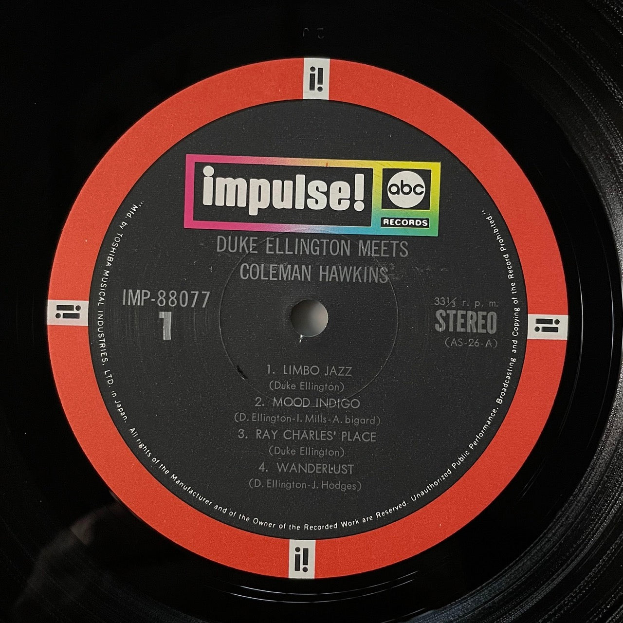 DUKE ELLINGTON MEETS COLEMAN HAWKINS on Impulse - Japan GF LP IMP-88077