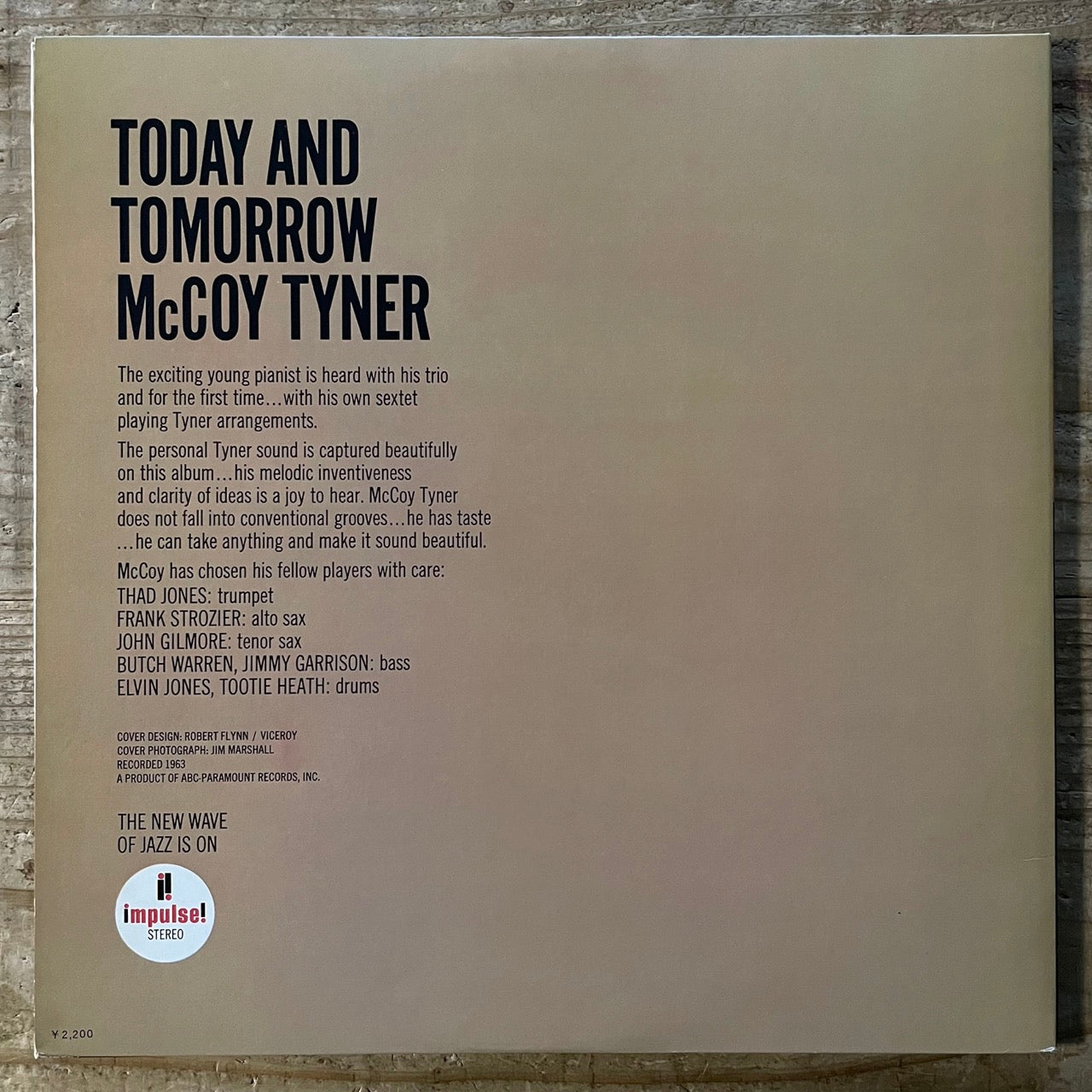 McCOY TYNER / TODAY AND TOMORROW - Japan Impulse LP GF sleeve YP-8544-AI NM