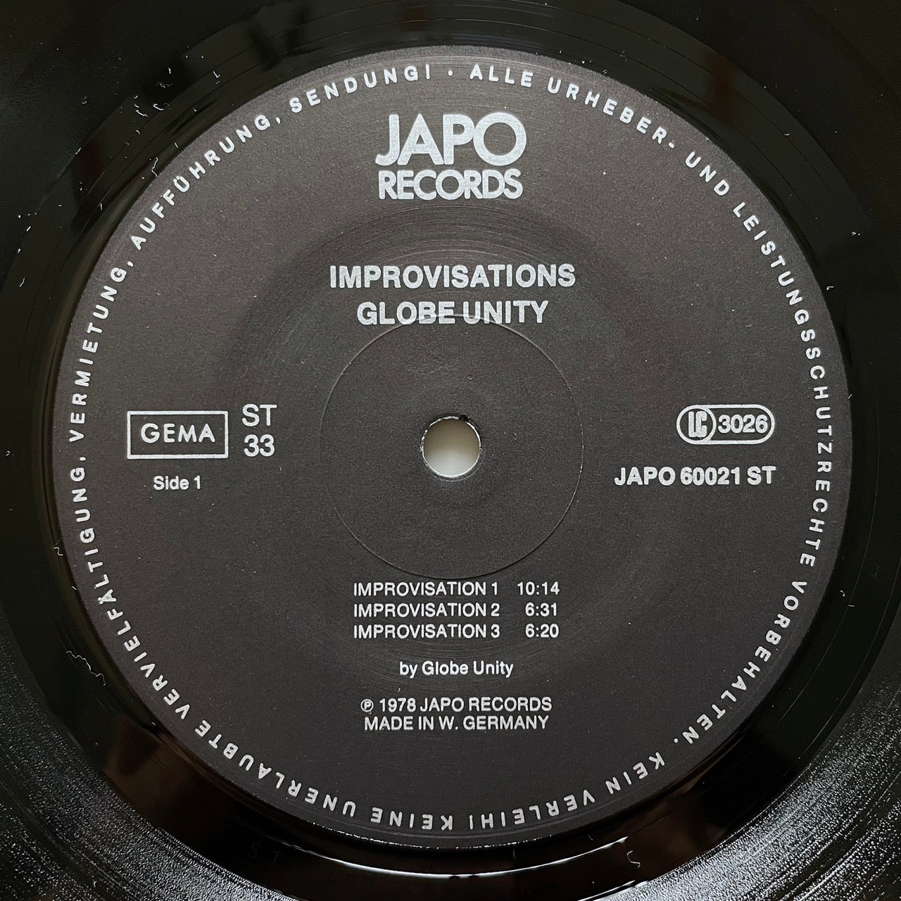 GLOBE UNITY / IMPROVISATIONS Evan Parker, Darek Bailey Peter Brotzmann on Japo German Original LP