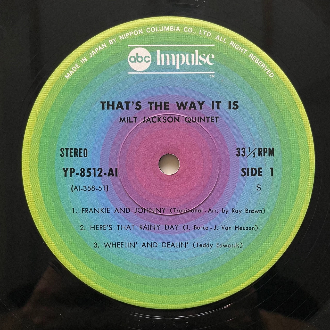 MILT JACKSON QUINTET feat. RAY BROWN / THAT'S THE WAY IT IS on Impulse - Japan GF LP NM YP-8512-AI