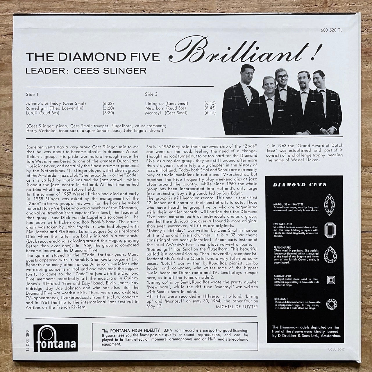 DIAMOND FIVE / BRILLIANT! - Dutch Jazz Japan Fontana Heavy Vinyl NM