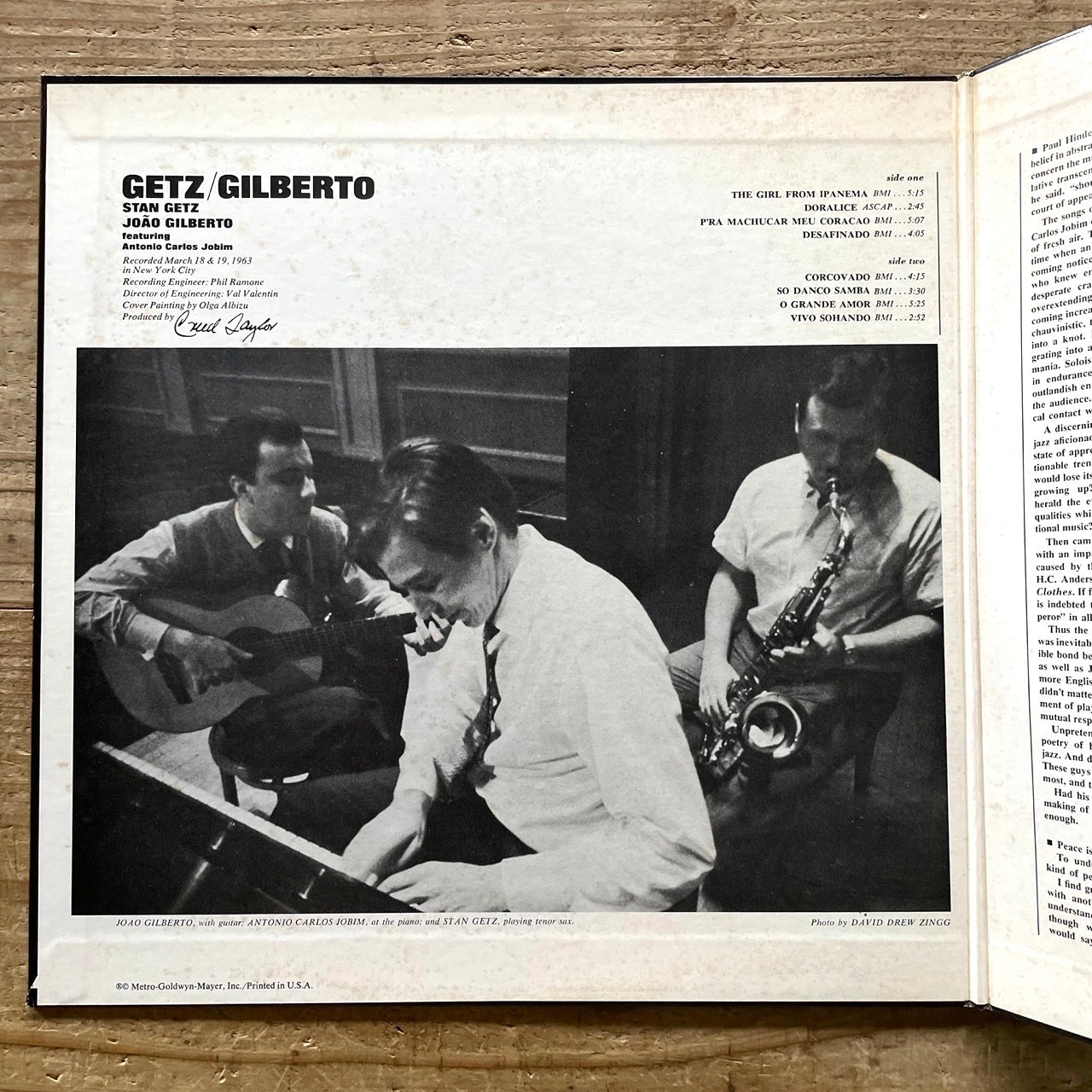 STAN GETZ - JOAO GILBERTO feat. ANTONIO CARLOS JOBIM / GETZ/GILBERTO on Verve - Japan GF LP MV2099