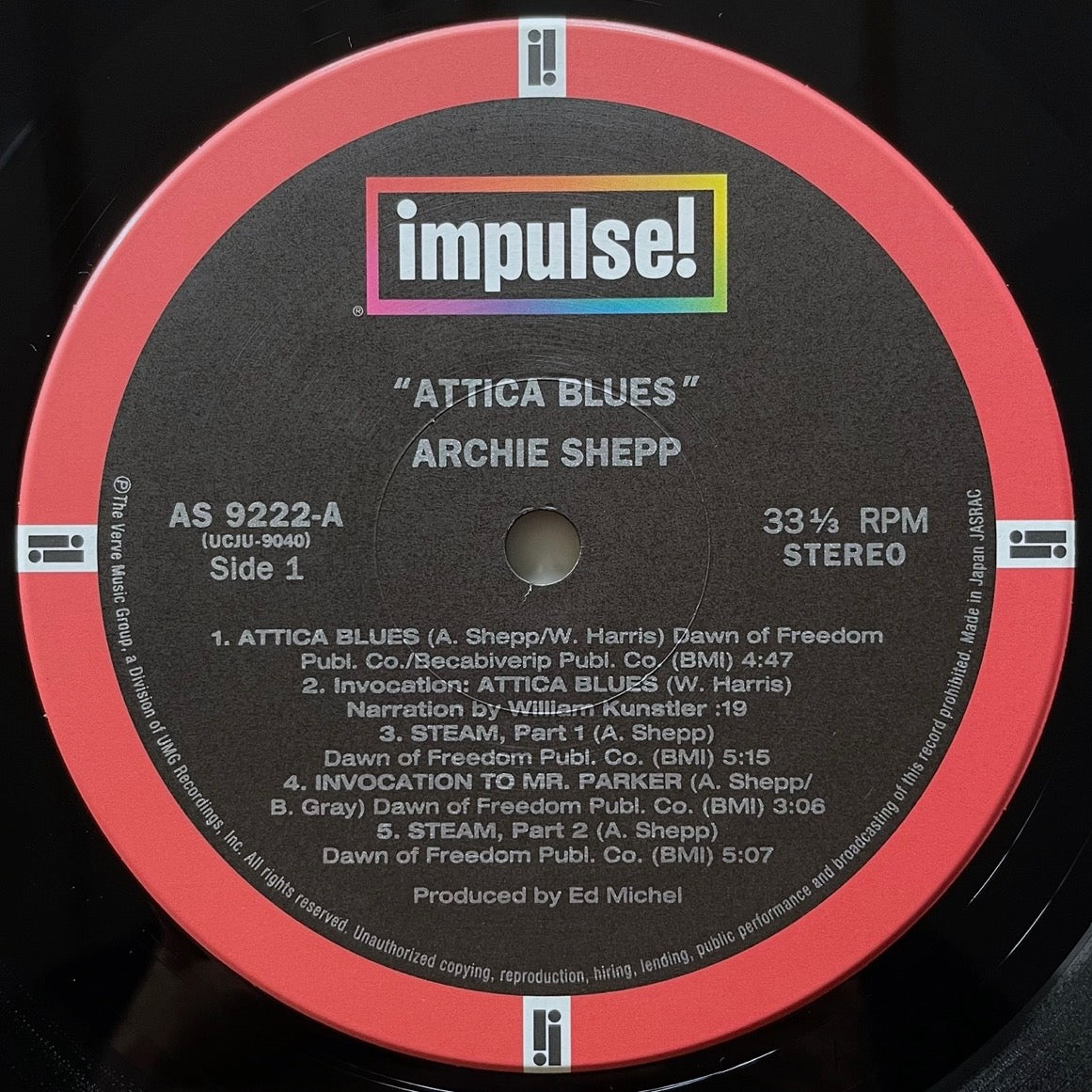 ARCHIE SHEPP / ATTICA BLUES - Japan Impulse 180g Heavy Vinyl GF NM