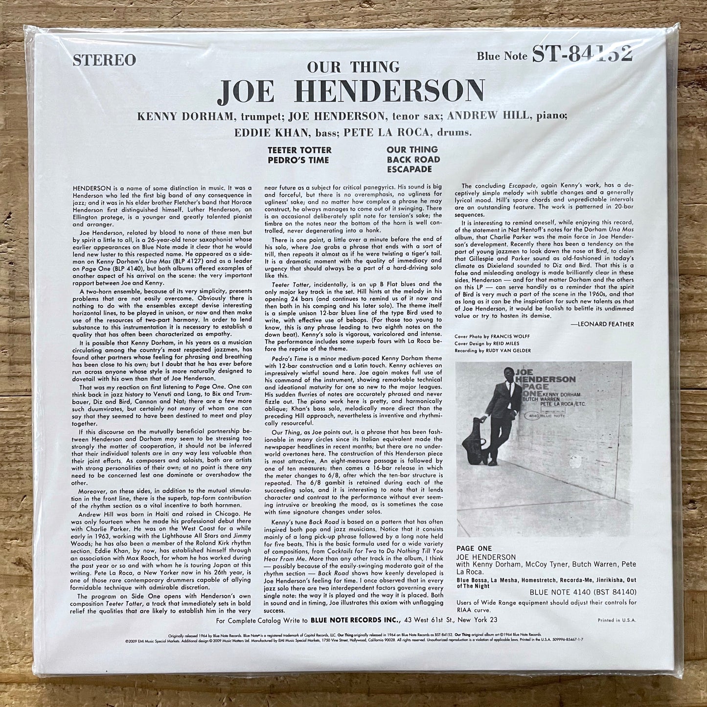 JOE HENDERSON / OUR THING on Blue Note - Music Matters 45RPM x 2LP Sealed!