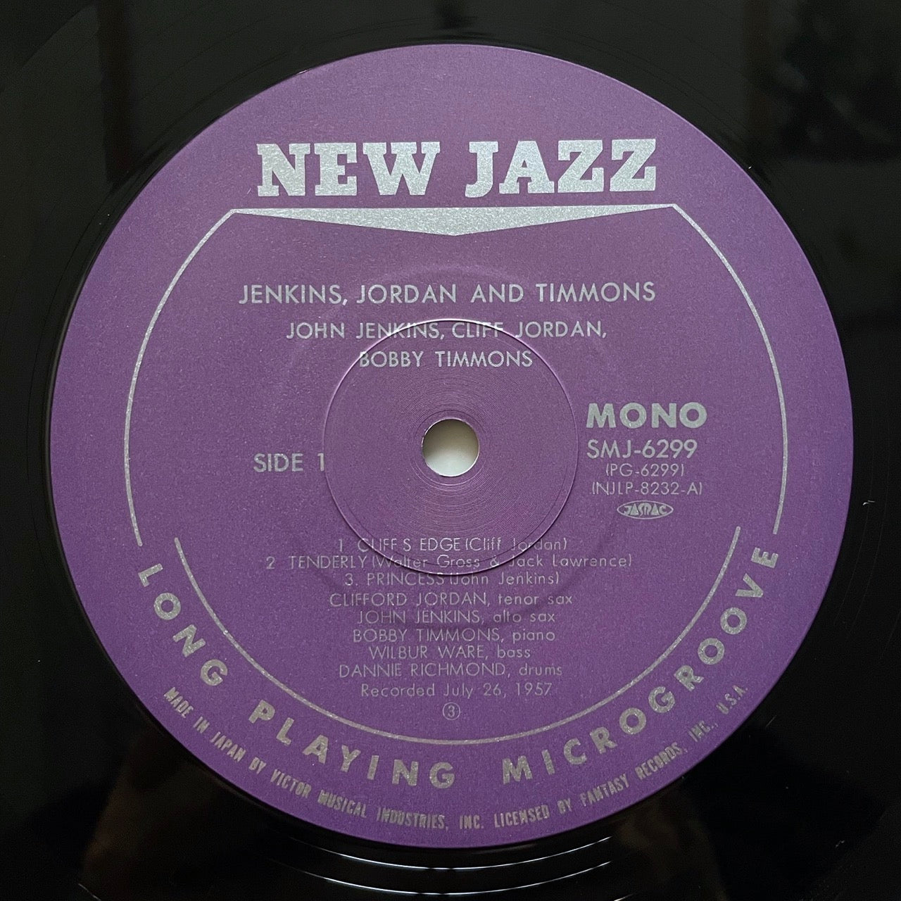 JOHN JENKINS, CLIFF JORDAN AND BOBBY TIMMONS on New Jazz - Japan MONO LP NM SMJ-6299