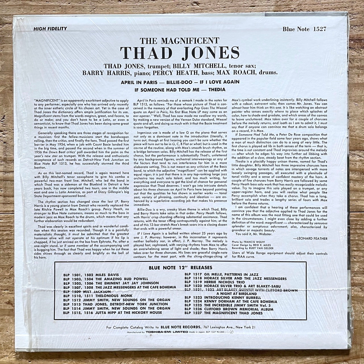 THAD JONES / THE MAGNIFICENT on Blue Note - Japan MONO LP BLP-1527 NM obi