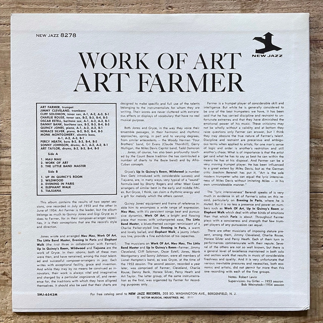 ART FARMER / WORK OF ART on New Jazz - Japan LP NM SMJ-6543