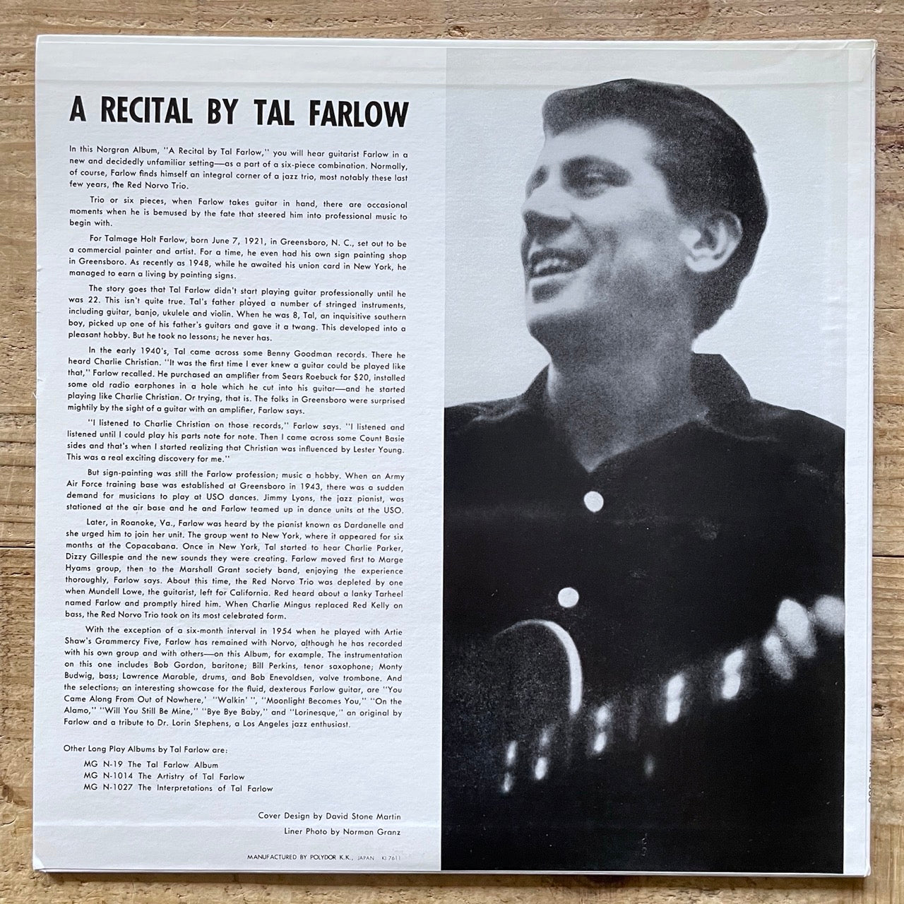 TAL FARLOW / A RECITAL on Verve - Japan MONO LP MV-2586