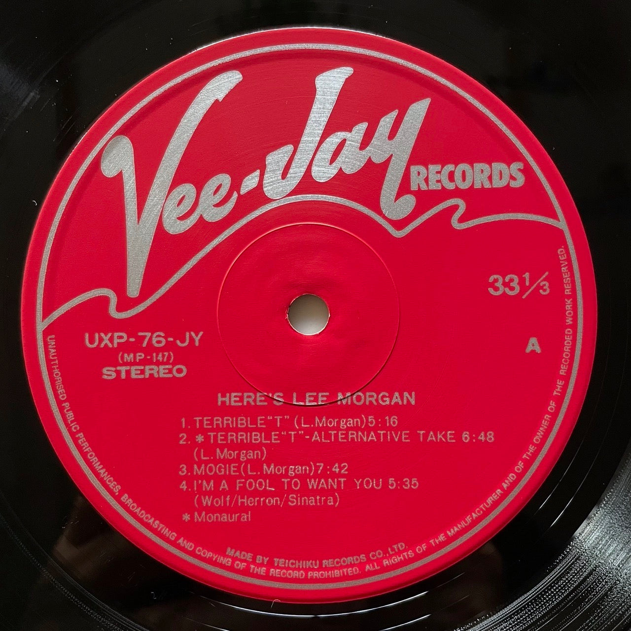 LEE MORGAN / HERE'S LEE MORGAN on Vee-Jay - Japan LP UXP-76-JY