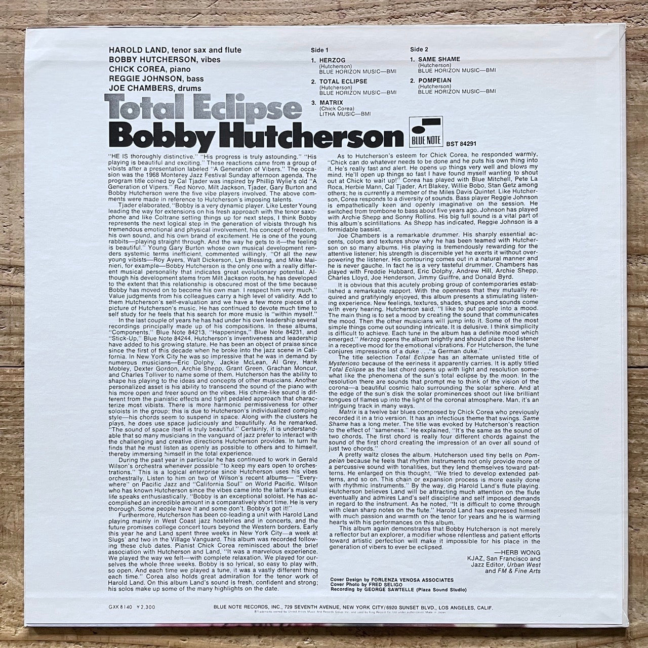 BOBBY HUTCHERSON / TOTAL ECLIPSE on Blue Note - Japan King LP NM GXK-8140