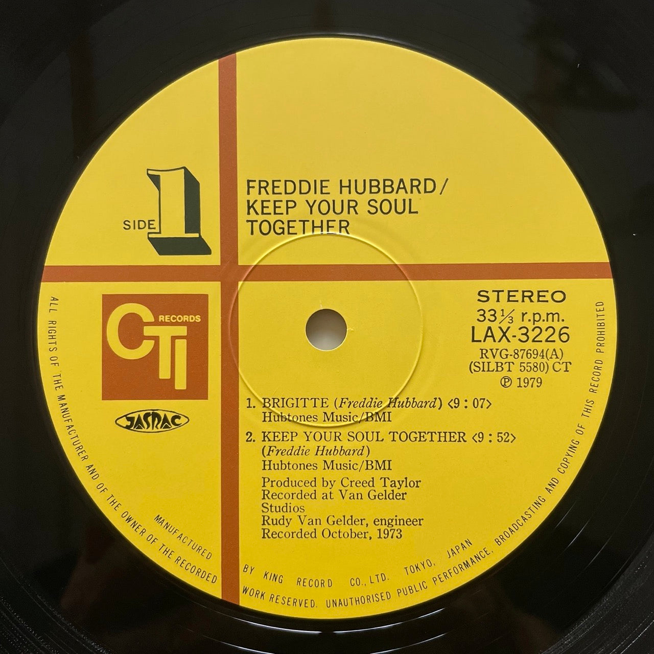 FREDDIE HUBBARD / KEEP YOUR SOUL TOGETHER on CTI - Japan LP LAX-3226