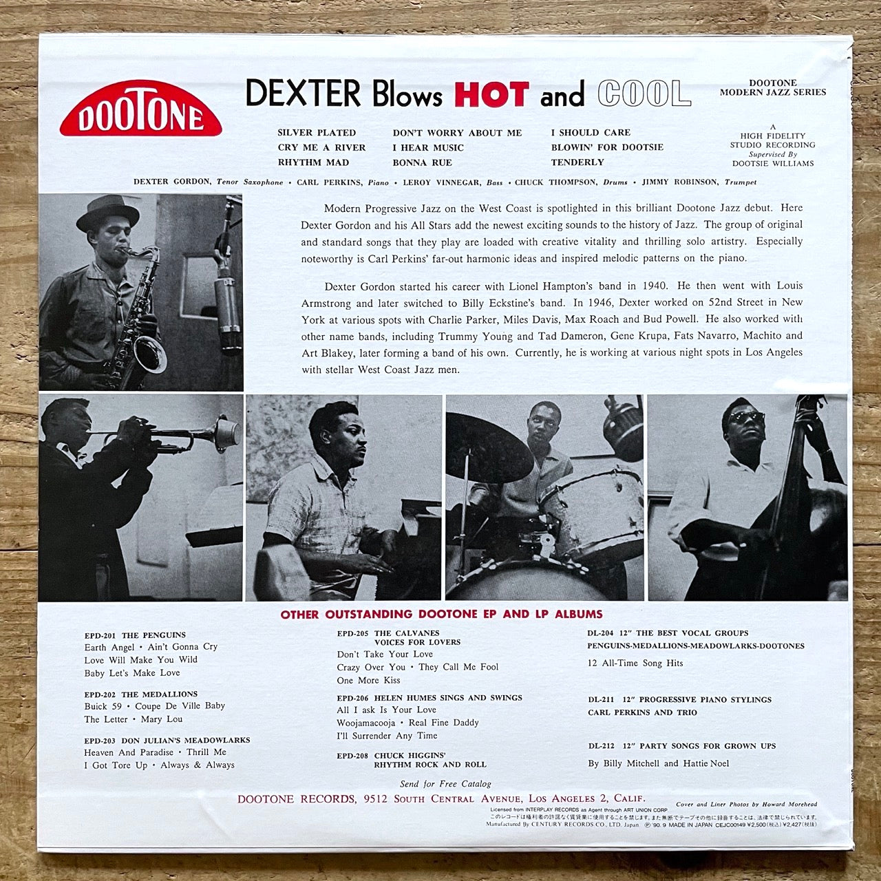 DEXTER GORDON / BLOWS HOT AND COOL on Dootone - Japan LP NM CEJC00149