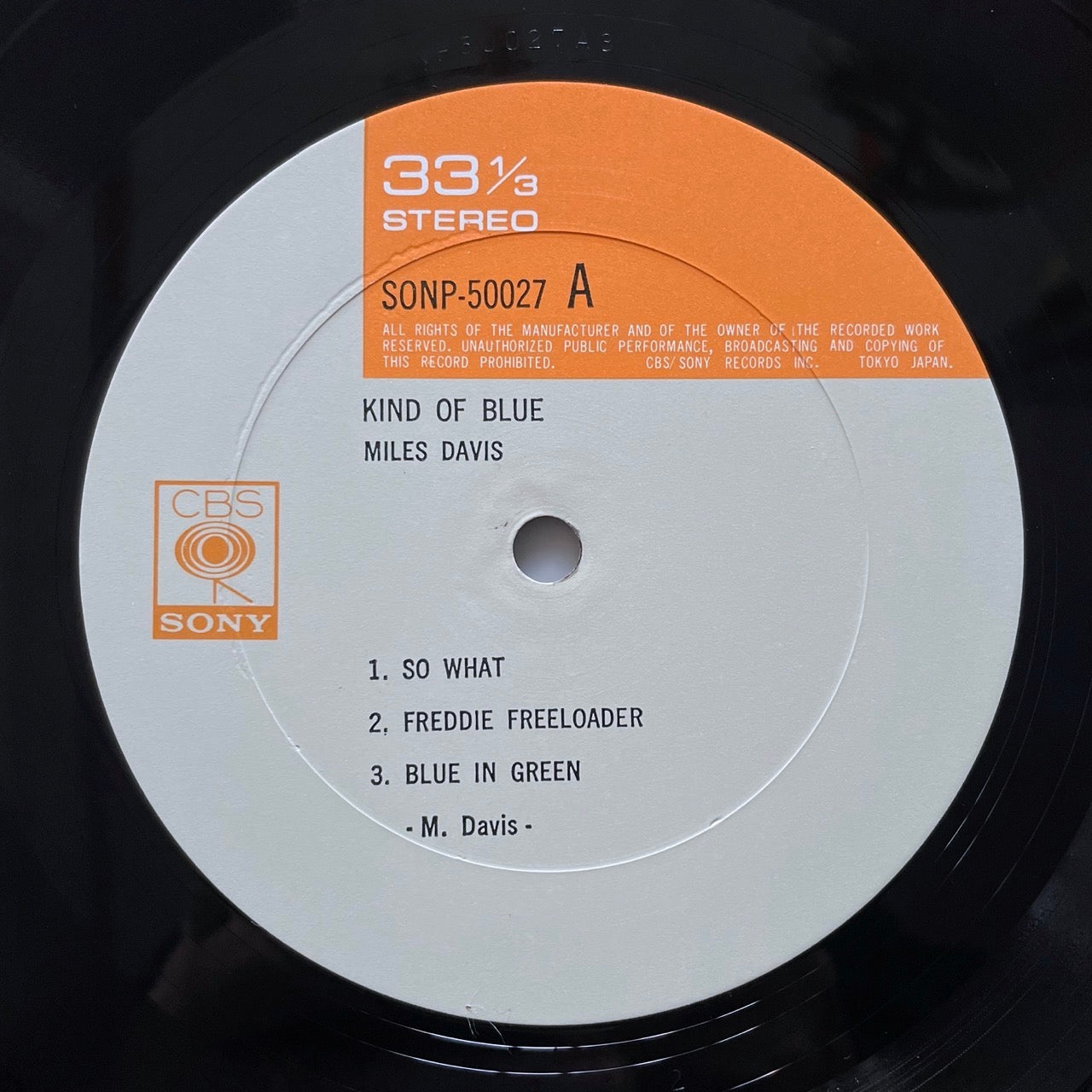 MILES DAVIS / KIND OF BLUE on Columbia - Japan LP NM SONP-50027