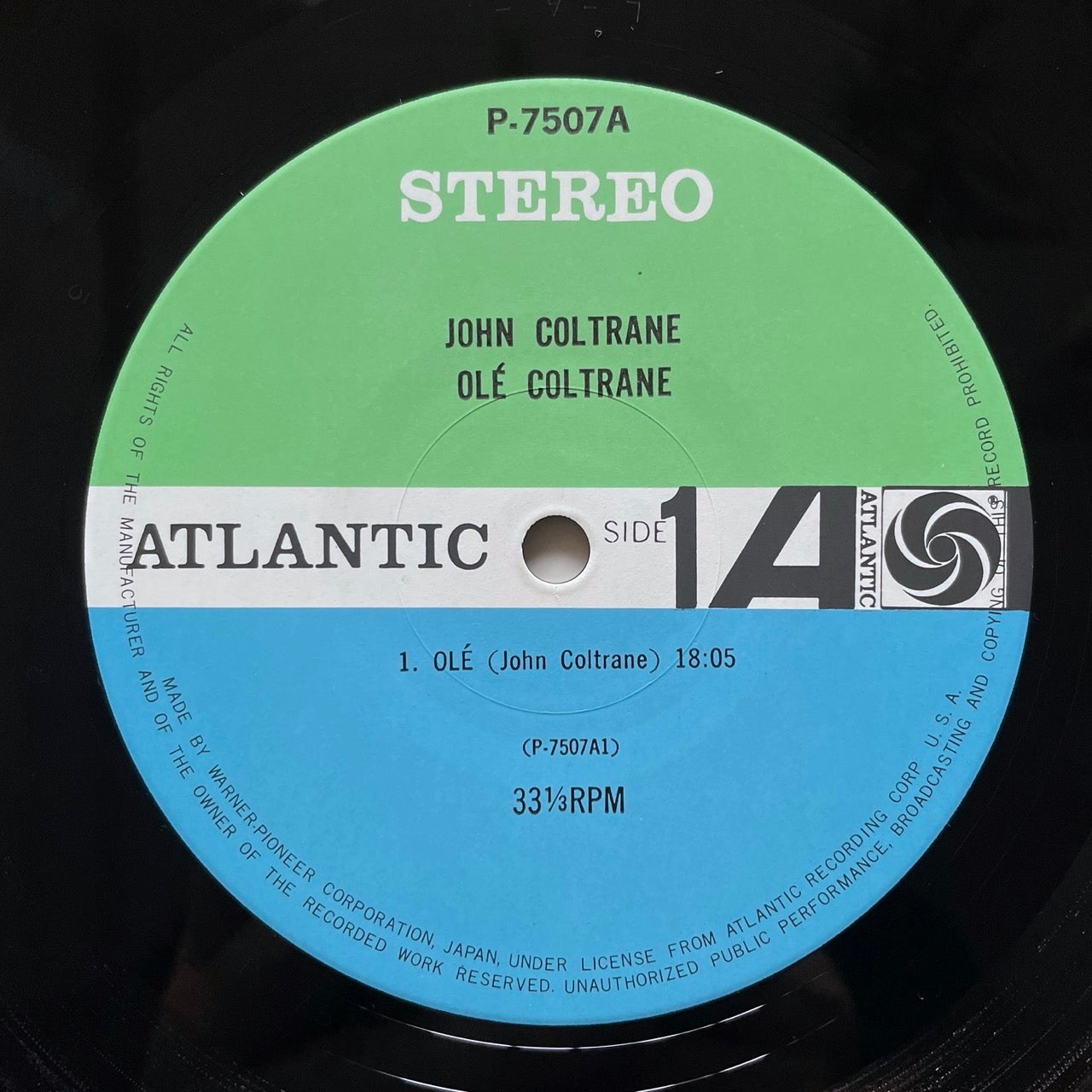 JOHN COLTRANE / OLE on Atlantic - Japan LP P-7507A