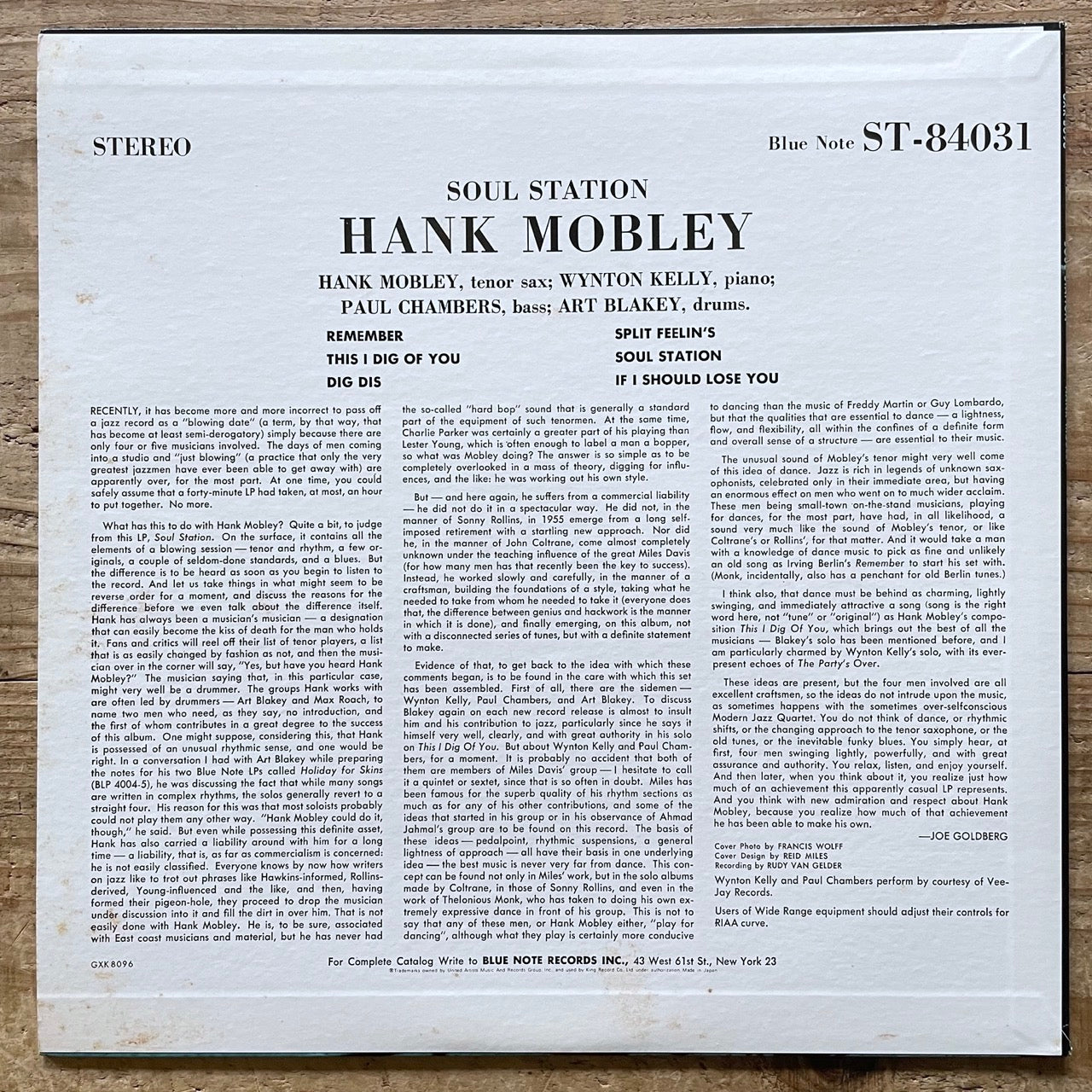 HANK MOBLEY / SOUL STATION on Blue Note - Japan King LP GXK-8096