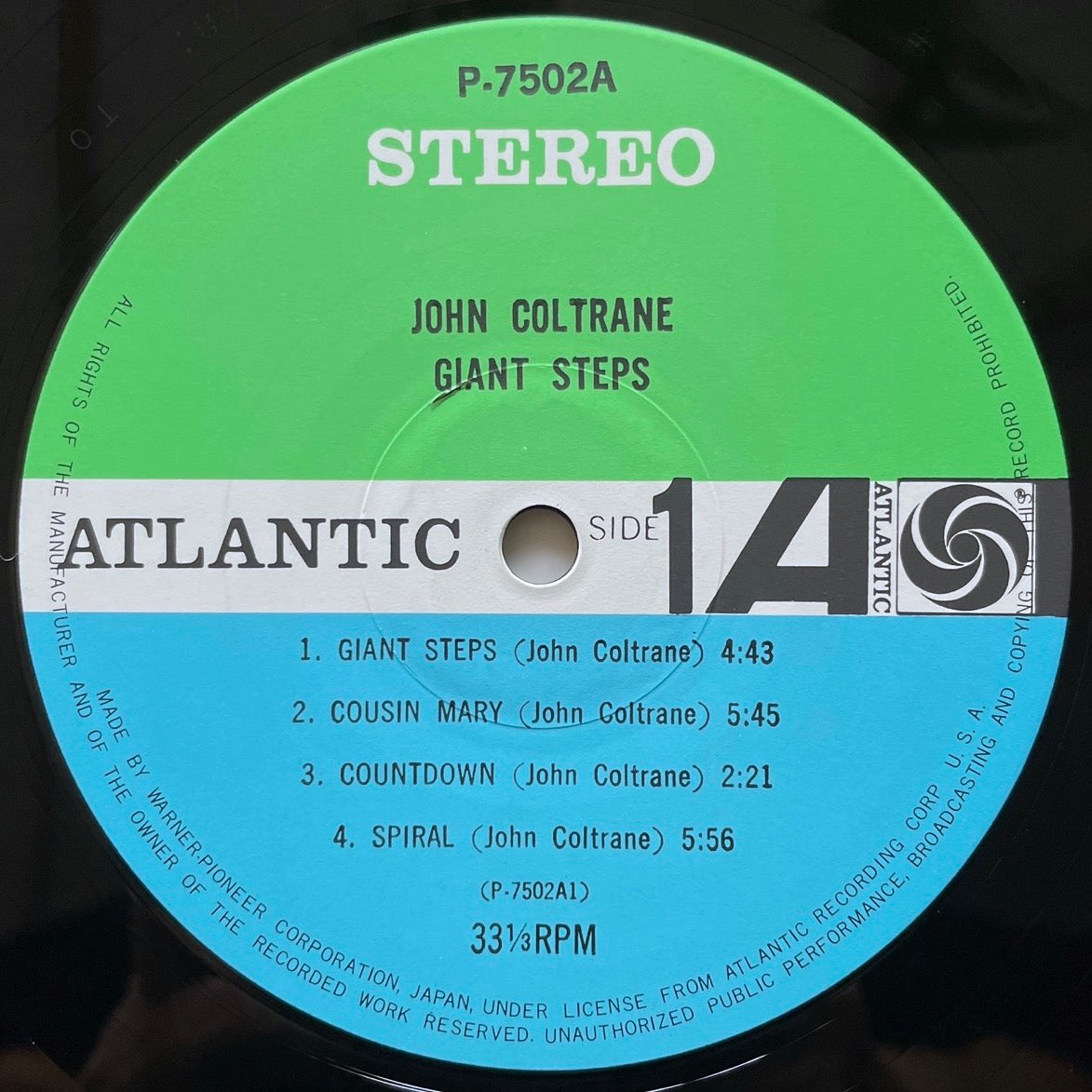 JOHN COLTRANE / GIANT STEPS on Atlantic - Japan LP P-7502A NM obi