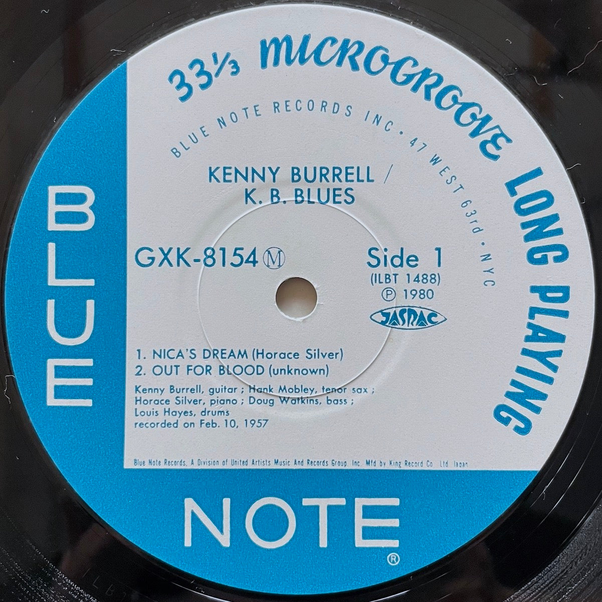 KENNY BURRELL / K.B. BLUES on Blue Note - Japan King unissued series LP GXK-8154