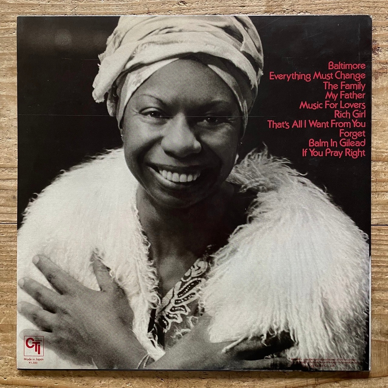 NINA SIMONE / BALTIMORE on CTI - Japan King LP LAX-3273